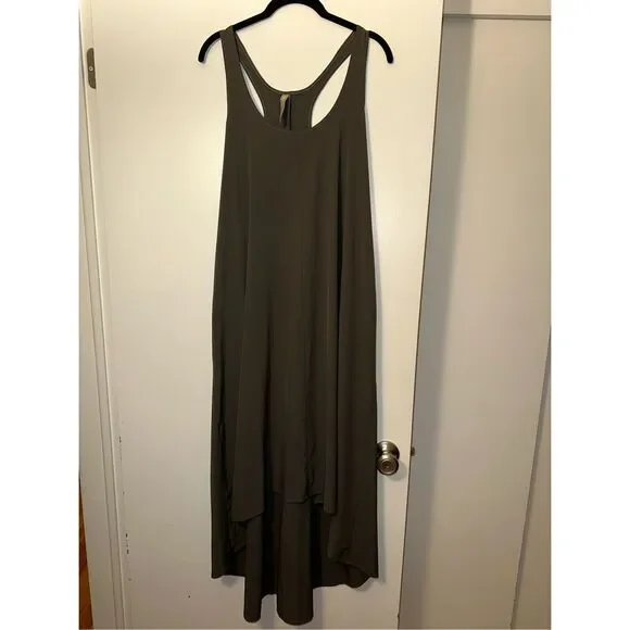Athleta | Dresses | Athleta High Low Asymmetrical Dress Olive Green Gray  Medium Euc | Poshmark